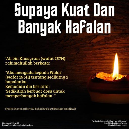 Supaya Kuat Dan Banyak Hafalan