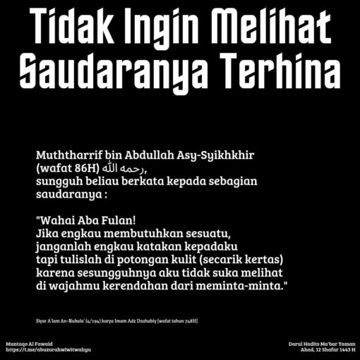 Tidak Ingin Melihat Saudaranya Terhina