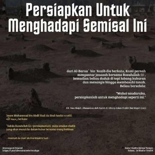 Persiapkan Untuk Menghadapi Semisal Ini