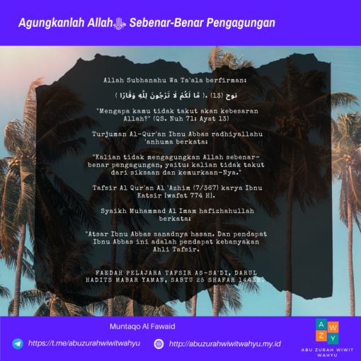 Agungkanlah Allahﷻ Sebenar-Benar Pengagungan