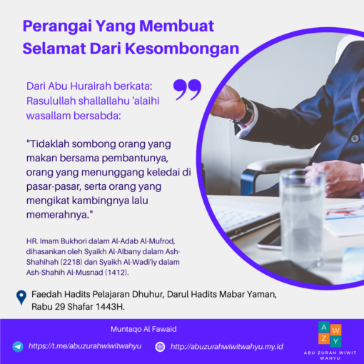 Perangai Yang Membuat Selamat Dari Kesombongan